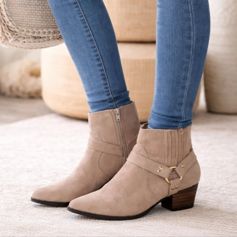 Modern Rush NEW Marta Modern Western Boho Harness Booties 7.5M